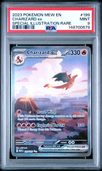 2023 #199 Charizard EX PSA 9 Mew EN-151