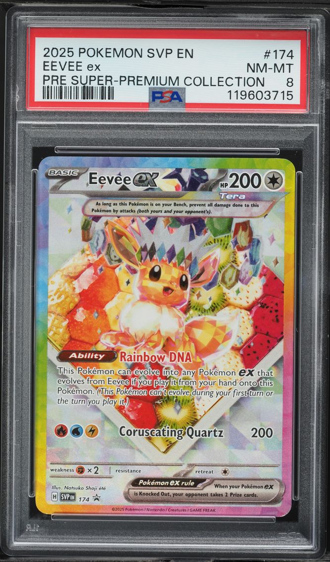 2025 #174 Eevee EX PSA 8 Svp EN-SV Black Star Promo Pokemon