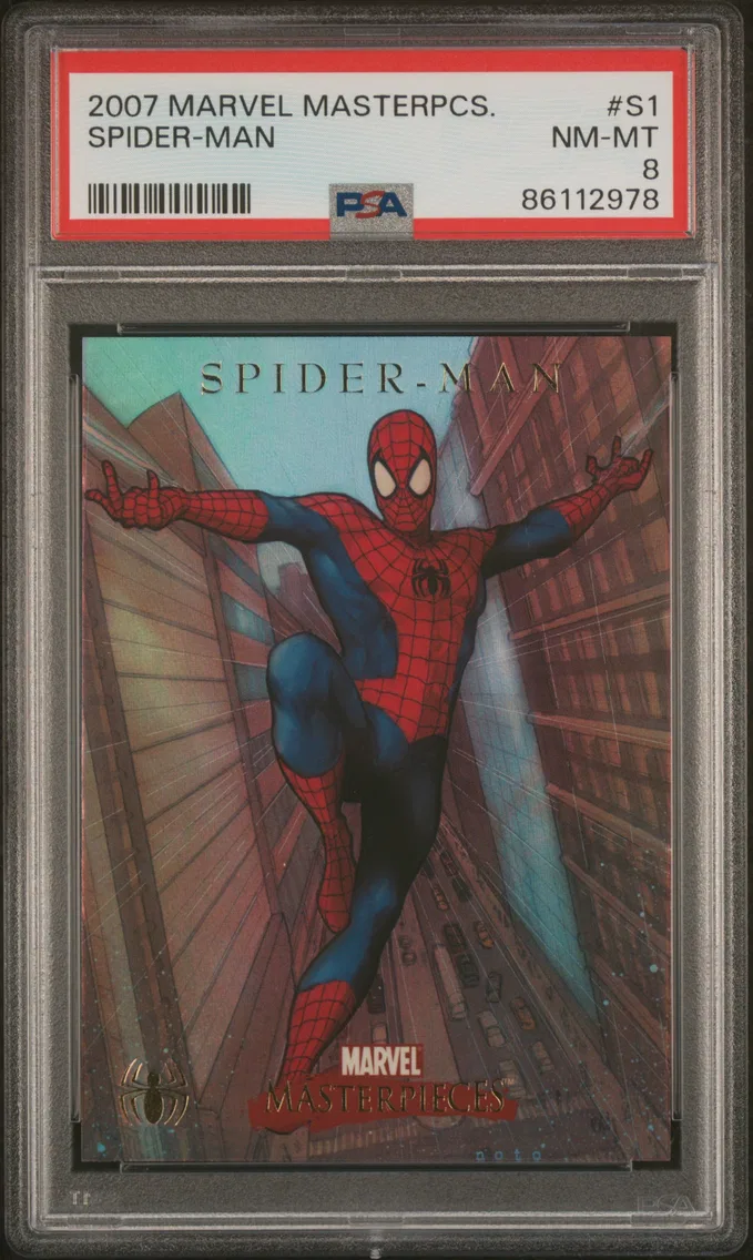 2007 #S1 Spider-Man PSA 8 Marvel Masterpieces Spider-Man