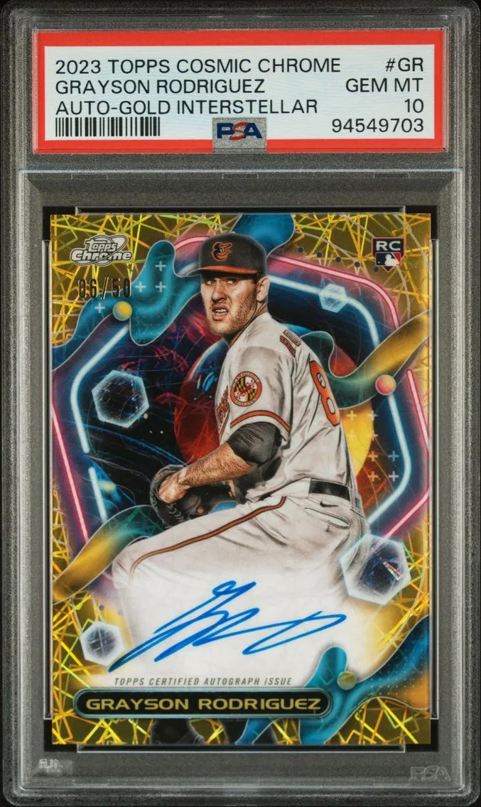 2023 #GR Grayson Rodriguez PSA 10 Topps Cosmic Chrome Cosmic Chrome Autograph
