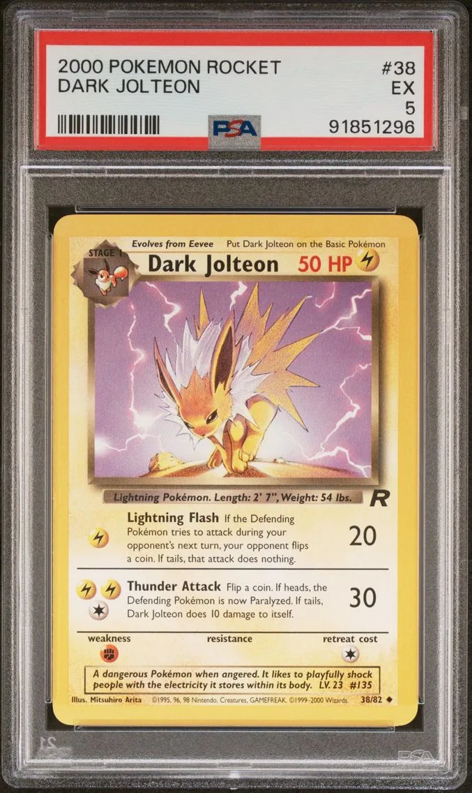 2000 Pokemon Rocket Dark Jolteon Rocket #38 PSA 5