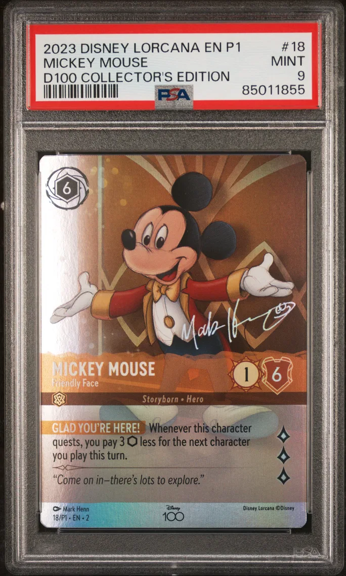 2023 #18 Mickey Mouse - Friendly Face PSA 9 Disney Lorcana EN P1-Promo