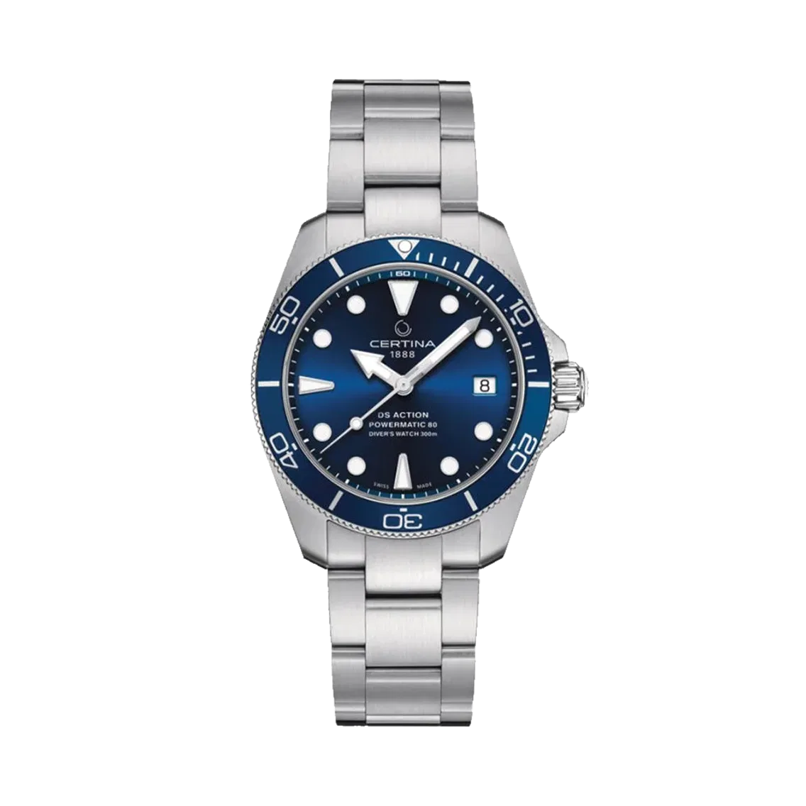 Certina DS Action Diver Powermatic 80 38mm - Blue on Bracelet