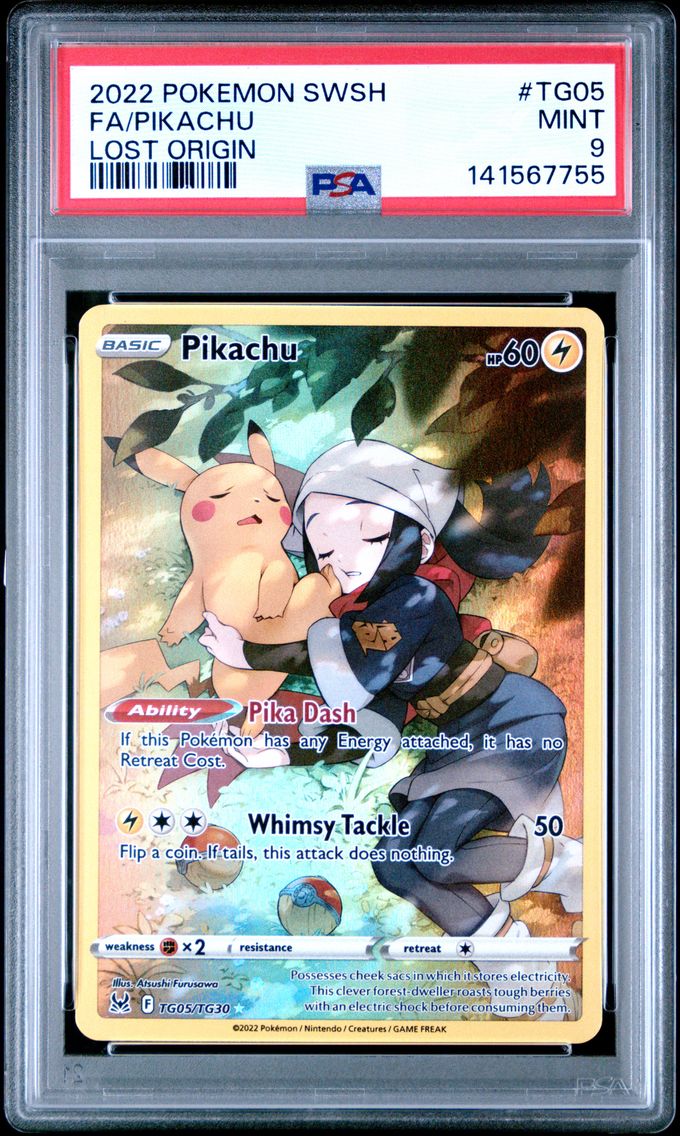 2022 #TG05 Full Art/Pikachu PSA 9 Sword & Shield Lost Origin Pokemon