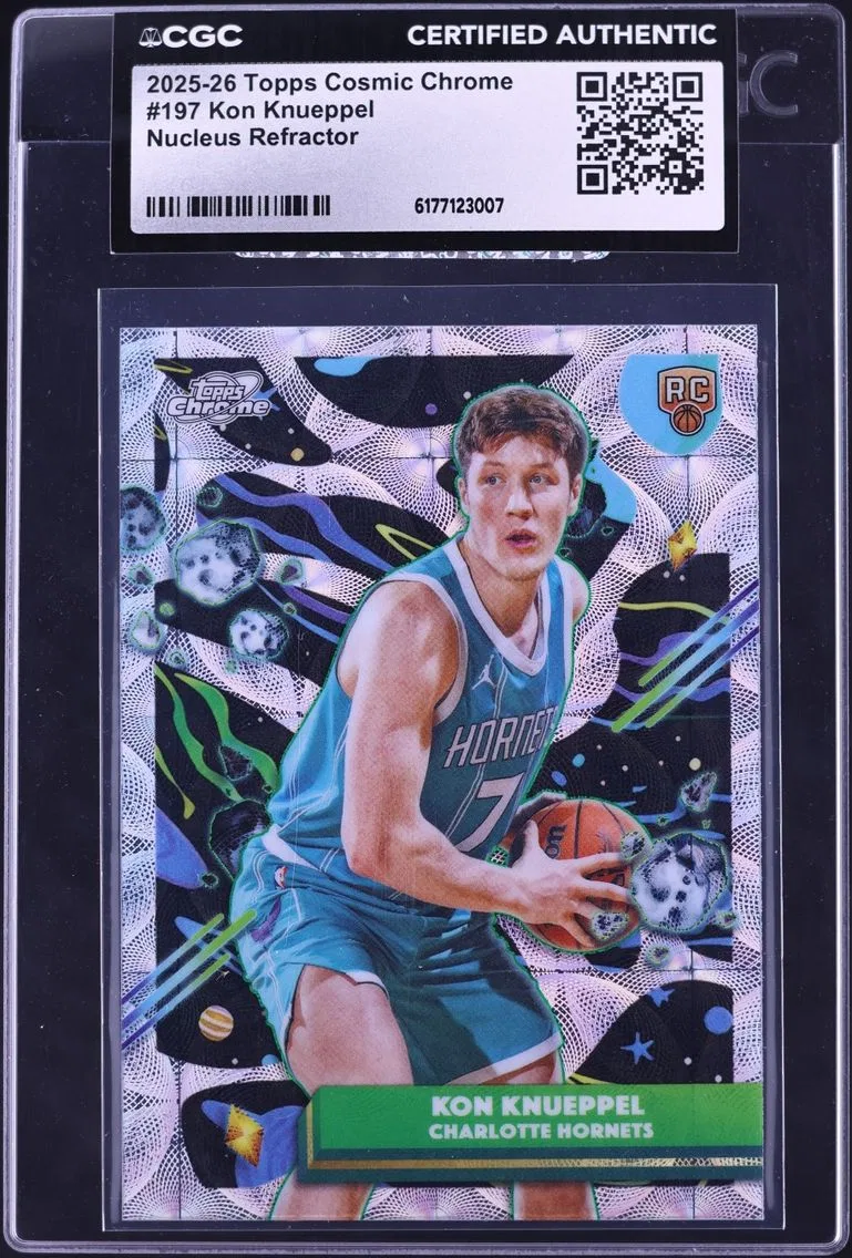 2025 Topps Chrome Cosmic Nucleus Refractor Kon Knueppel ROOKIE #197 CGC AUTH