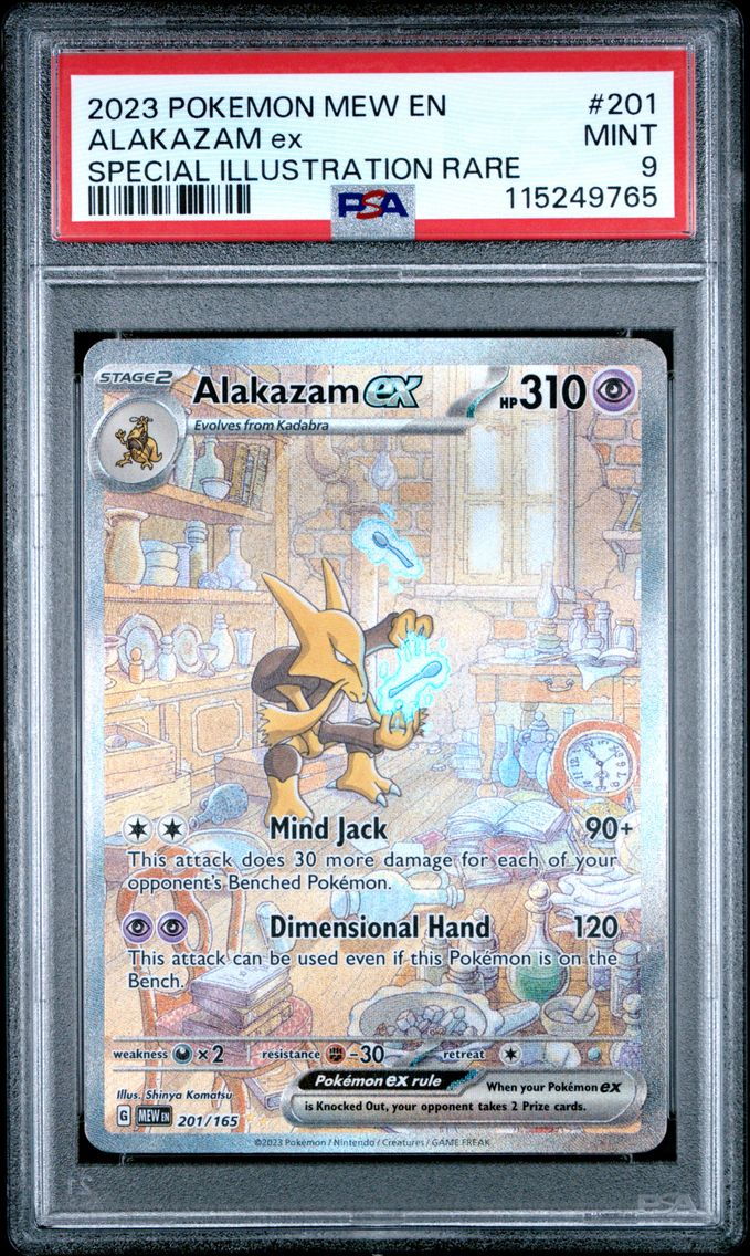 2023 #201 Alakazam EX PSA 9 Mew EN-151 Pokemon