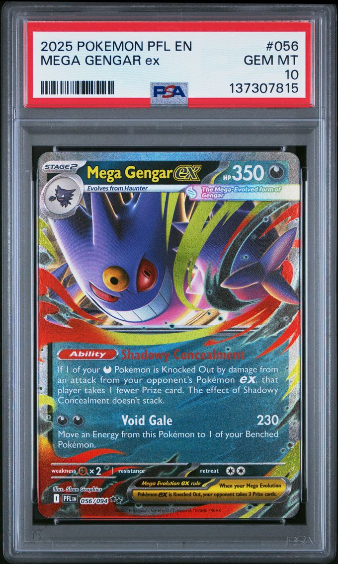 2025 #056 Mega Gengar EX PSA 10 Pfl EN-Phantasmal Flames