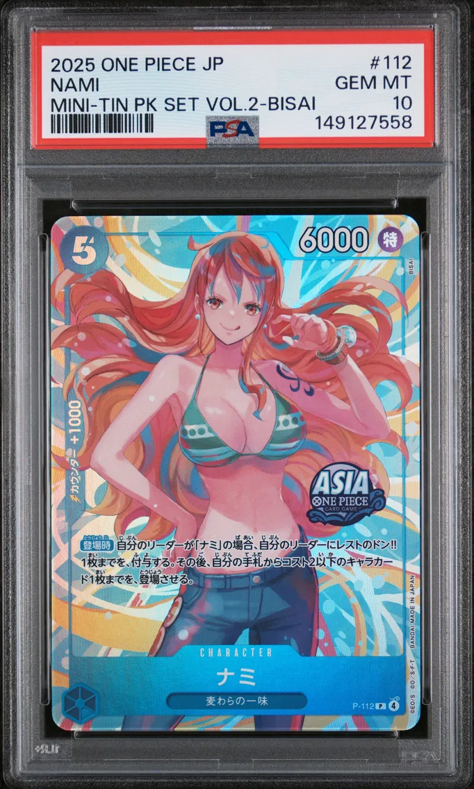 2025 #112 Nami PSA 10 One Piece Japanese Mini-Tin Pack Set Vol.2