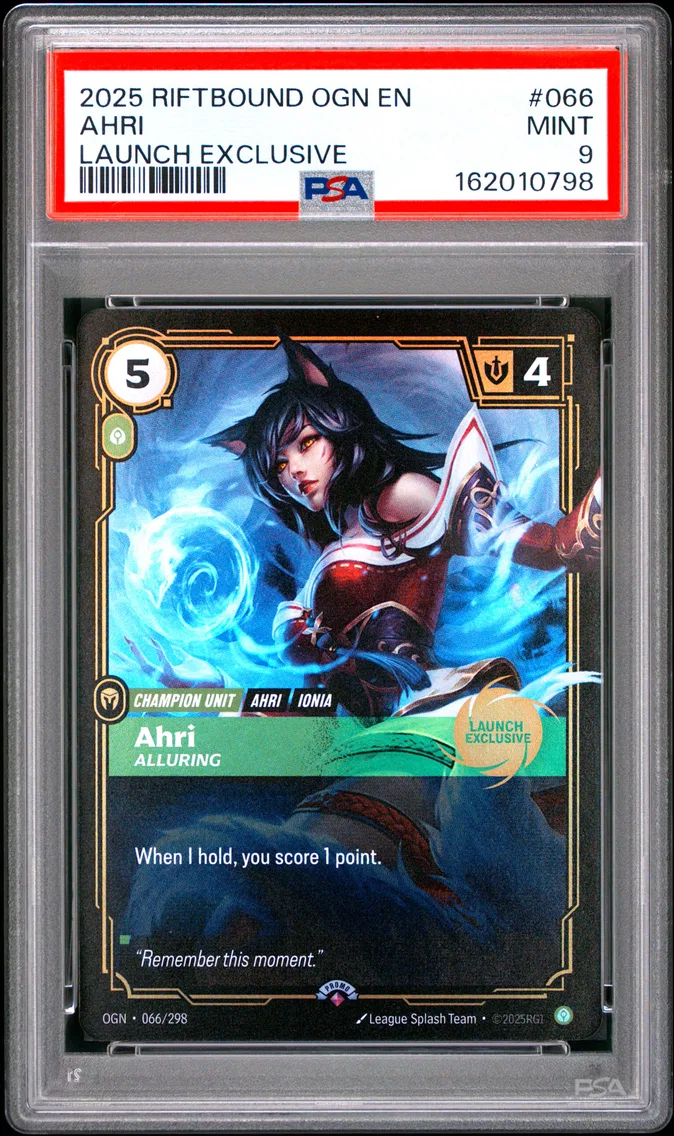 2025 #066 Ahri - Alluring PSA 9 Riftbound: League of Legends Ogn-Origins