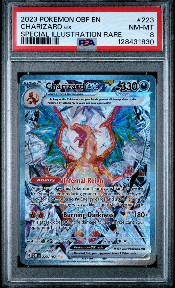 2023 #223 Charizard EX PSA 8 Obf EN-Obsidian Flames