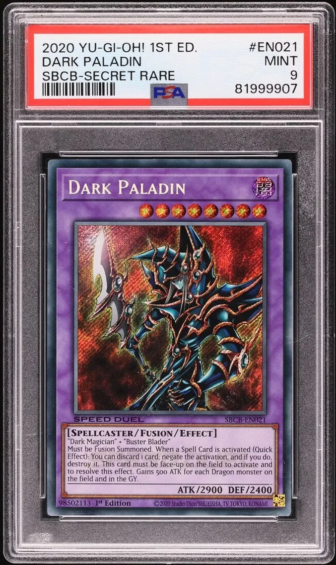 2020 #SBCB-EN021 Dark Paladin PSA 9 Yu-Gi-Oh! SBCB 1st Edition Secret