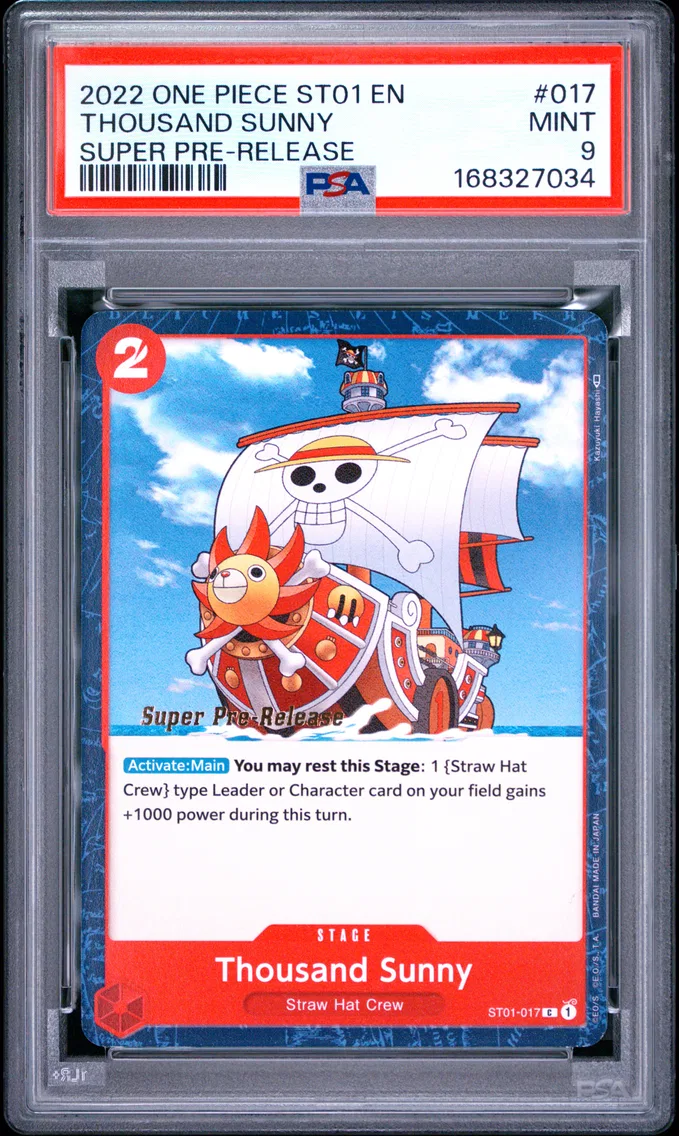 2022 #017 Thousand Sunny PSA 9 One Piece Starter Deck ST01-Straw Hat Crew