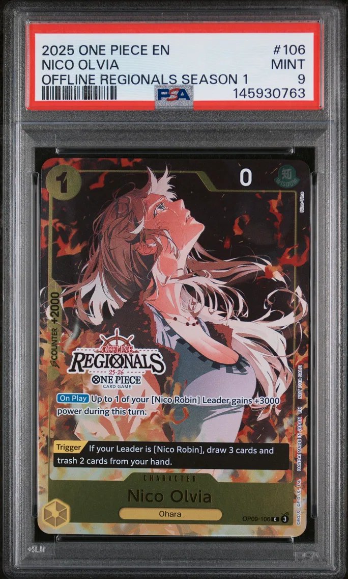 2025 #106 Nico Olvia PSA 9 One Piece Offline Regionals Pack 2025 Vol.1