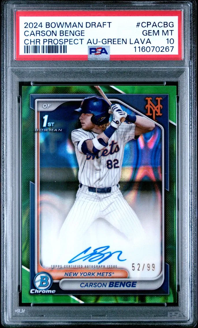 2024 #CPACBG Carson Benge PSA 10 Bowman Draft Chrome Prospect Autographs