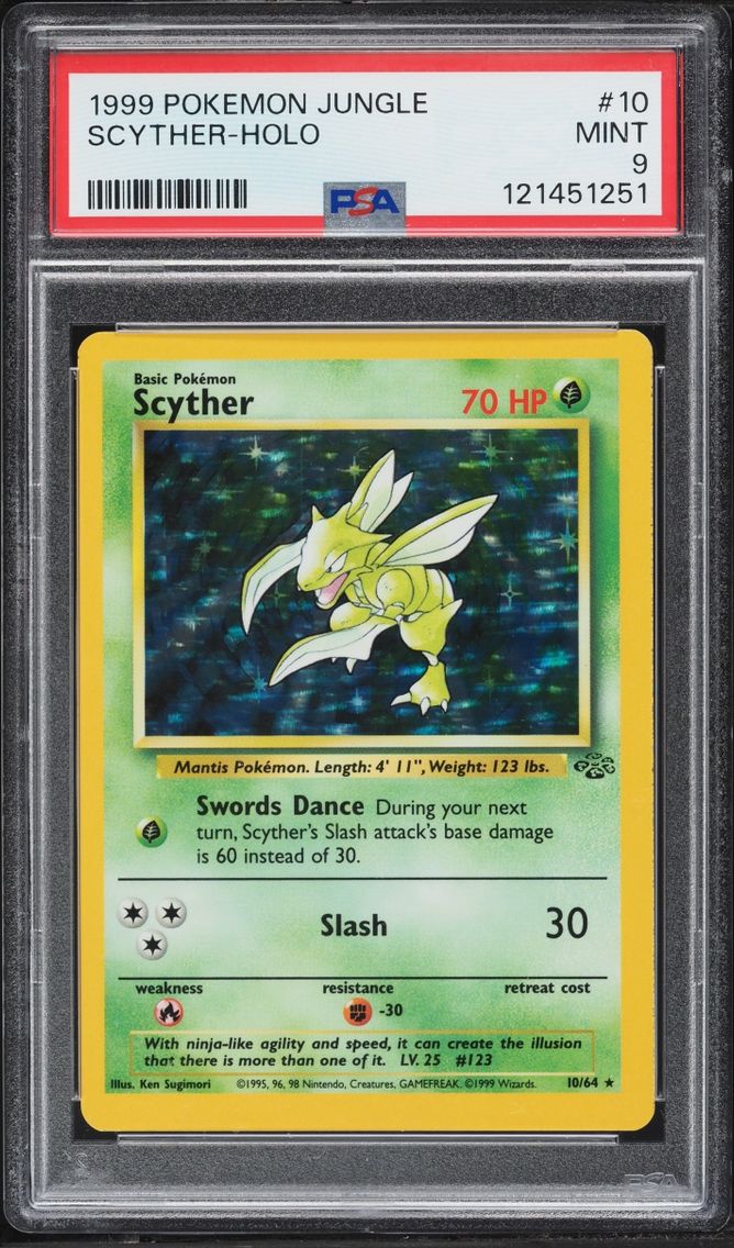 1999 Pokemon Jungle Holo Scyther #10 PSA 9 MINT