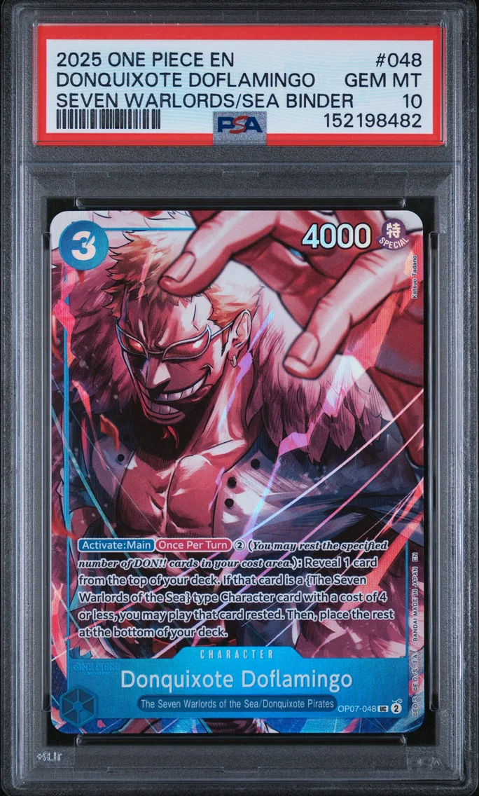 2025 #048 Donquixote Doflamingo PSA 10 One Piece Seven Warlords of the Sea Binder Set