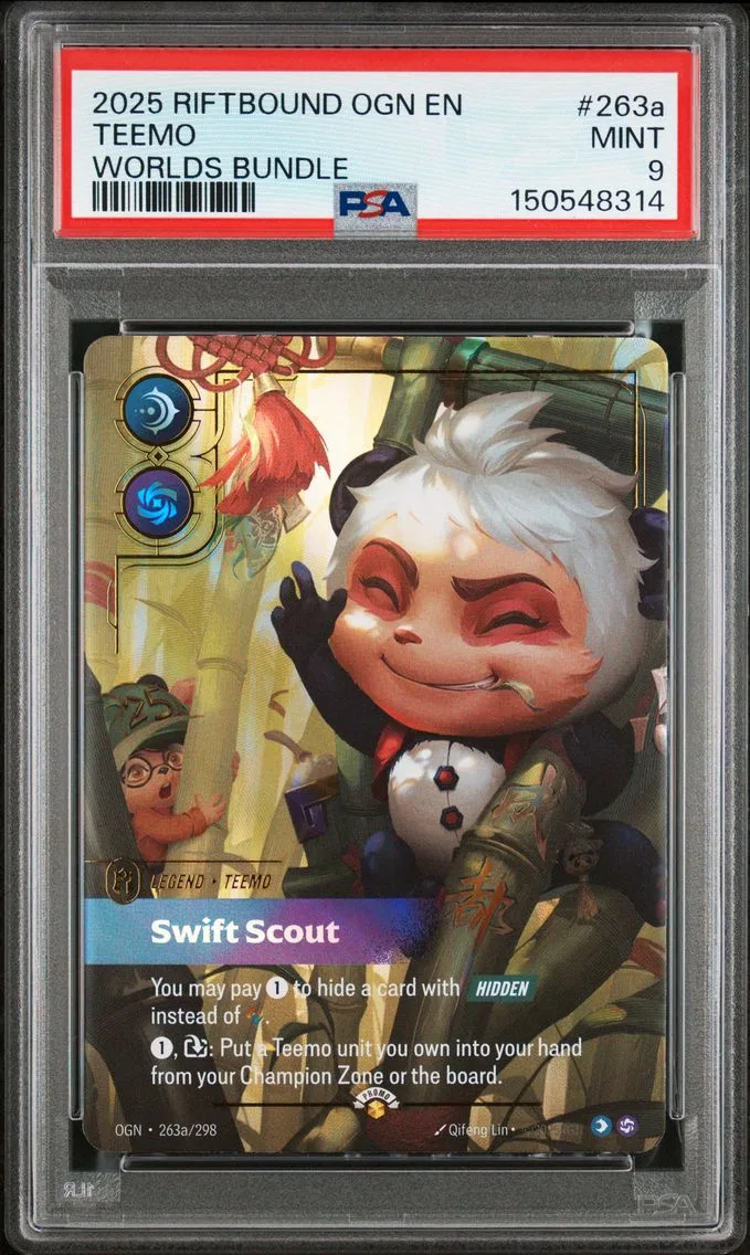 2025 #263a Teemo - Swift Scout PSA 9 Riftbound: League of Legends Ogn-Origins