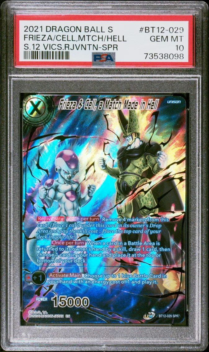 2021 #BT12-029 Frieza & Cell, A Match Made in Hell PSA 10 Dragon Ball Super Card Game Series 12 Vicious Rejuvenation