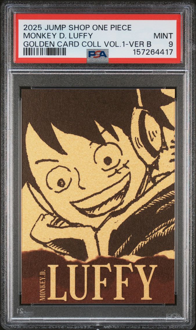 2025 #NA Monkey D. Luffy PSA 9 Jump Shop One Piece Golden Card Collection Vol.1