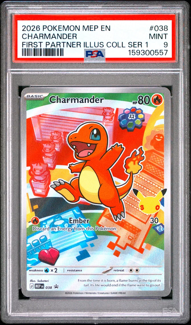 2026 #038 Charmander PSA 9 Mep EN-Me Black Star Promo