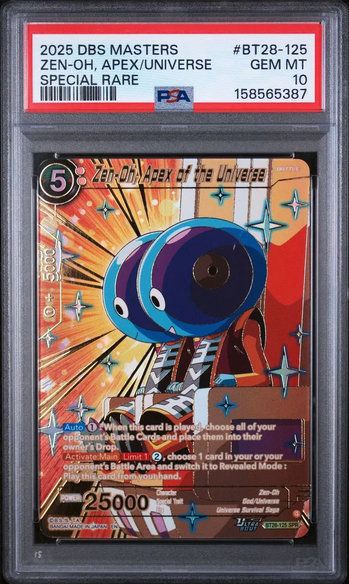 2025 #BT28-125 Zen-Oh, Apex of the Universe PSA 10 Dragon Ball Super Card Game Masters Series 28 Prismatic Clash