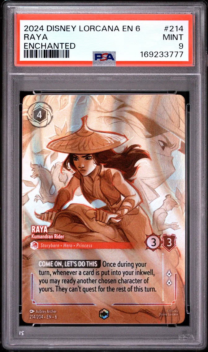 2024 #214 Raya - Kumandran Rider PSA 9 Disney Lorcana EN 6-Azurite Sea