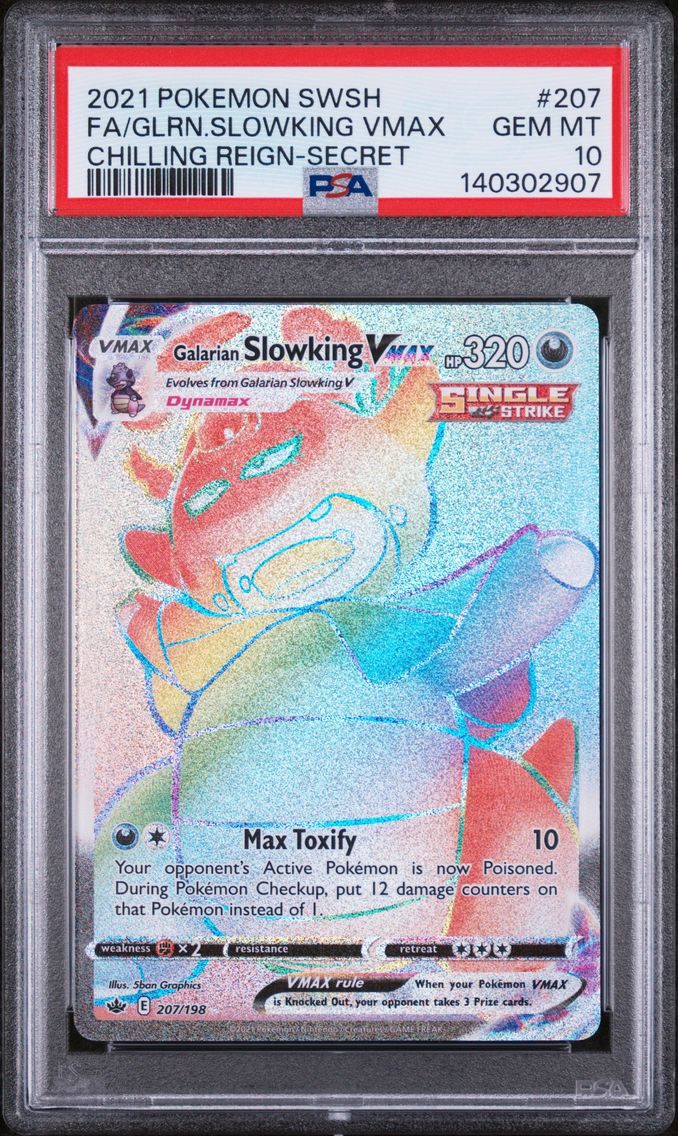 2021 #207 Full Art/Galarian Slowking Vmax PSA 10 Sword & Shield Chilling Reign