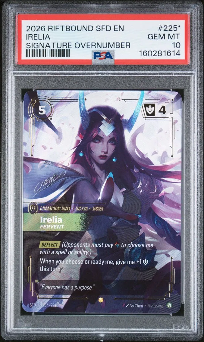 2026 #225* Irelia - Fervent PSA 10 Riftbound: League of Legends Sfd-Spiritforged