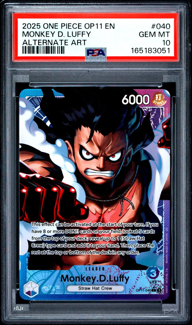 2025 #040 Monkey D. Luffy PSA 10 One Piece OP11-A Fist of Divine Speed