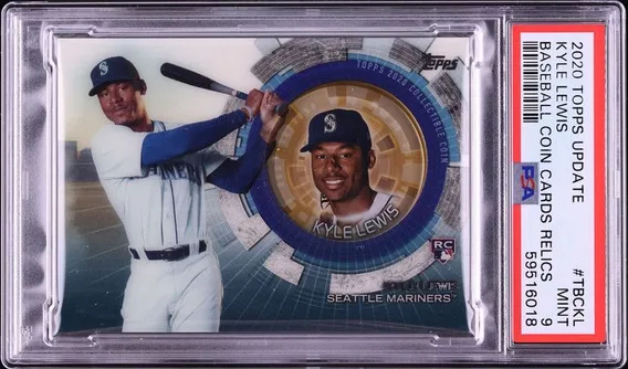2020 #TBC-KL Topps Update Coin Cards Kyle Lewis ROOKIE MINT PSA 9