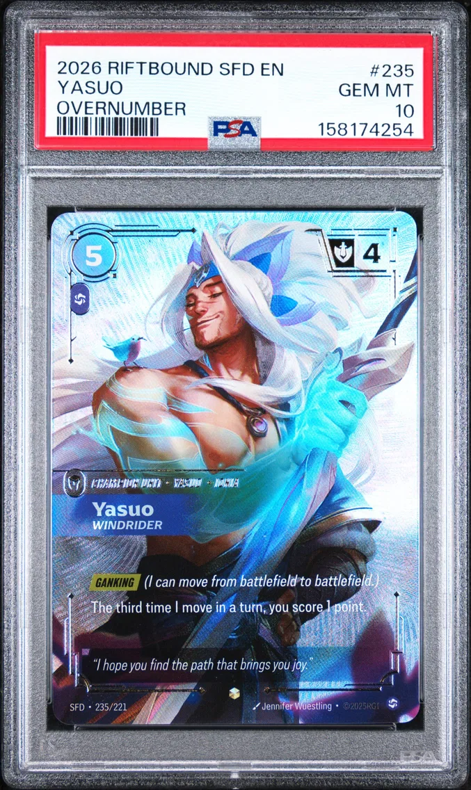 2026 #235 Yasuo - Windrider PSA 10 Riftbound: League of Legends Sfd-Spiritforged