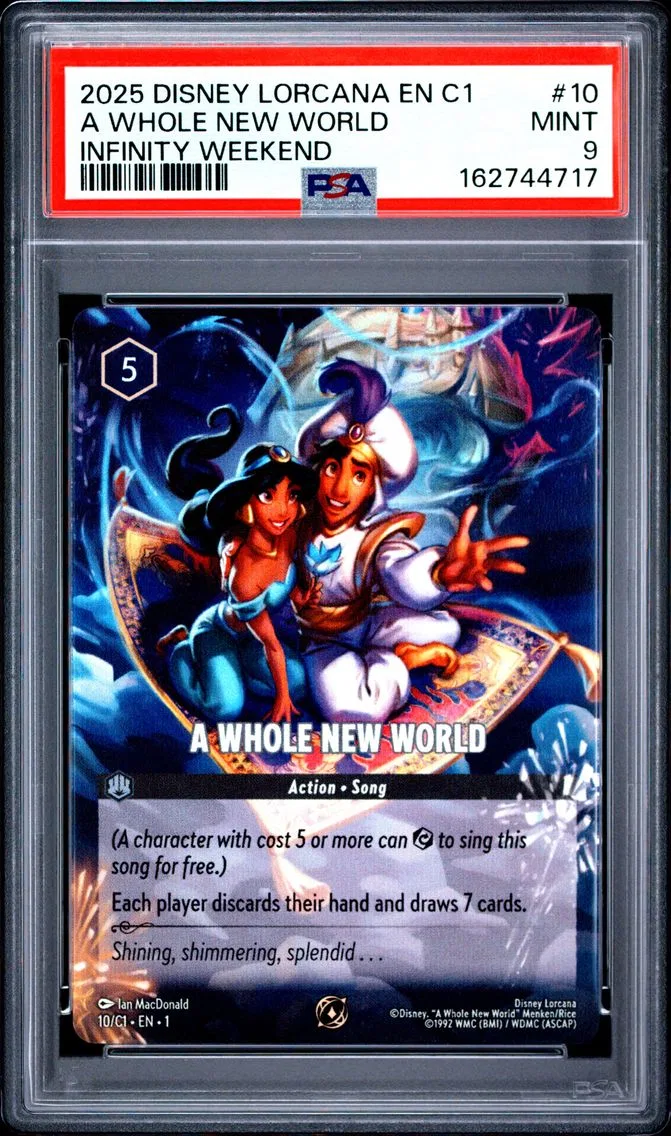 2025 #10 A WHOLE NEW WORLD PSA 9 Disney Lorcana EN C1-Lorcana Challenge Promo