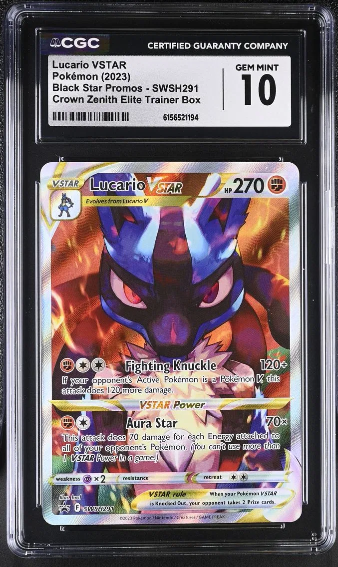2023 #SWSH291 Lucario VSTAR CGC 10 Black Star Promos - Sword & Shield - English
