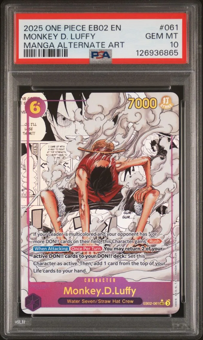 2025 #061 Monkey D. Luffy PSA 10 One Piece EB02-Extra Booster -Anime 25th Collection- Pokemon