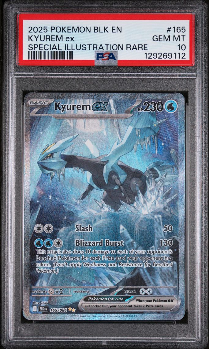 2025 #165 Kyurem EX PSA 10 Blk EN-Black Bolt Pokemon