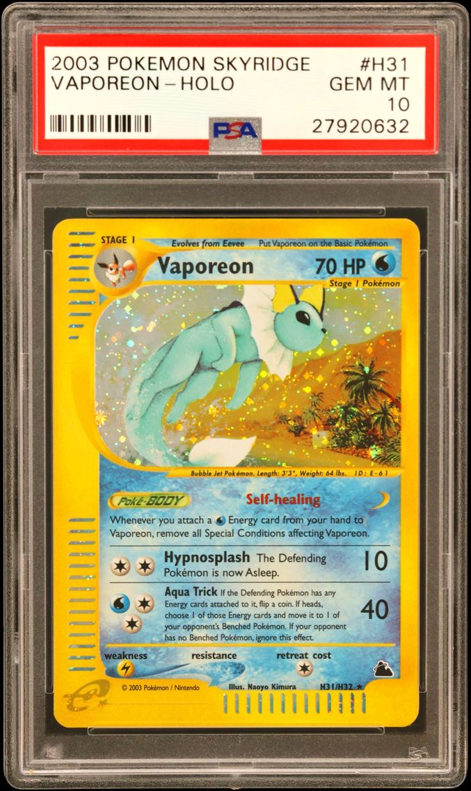 2003 #H31 Vaporeon-Holo PSA 10 S