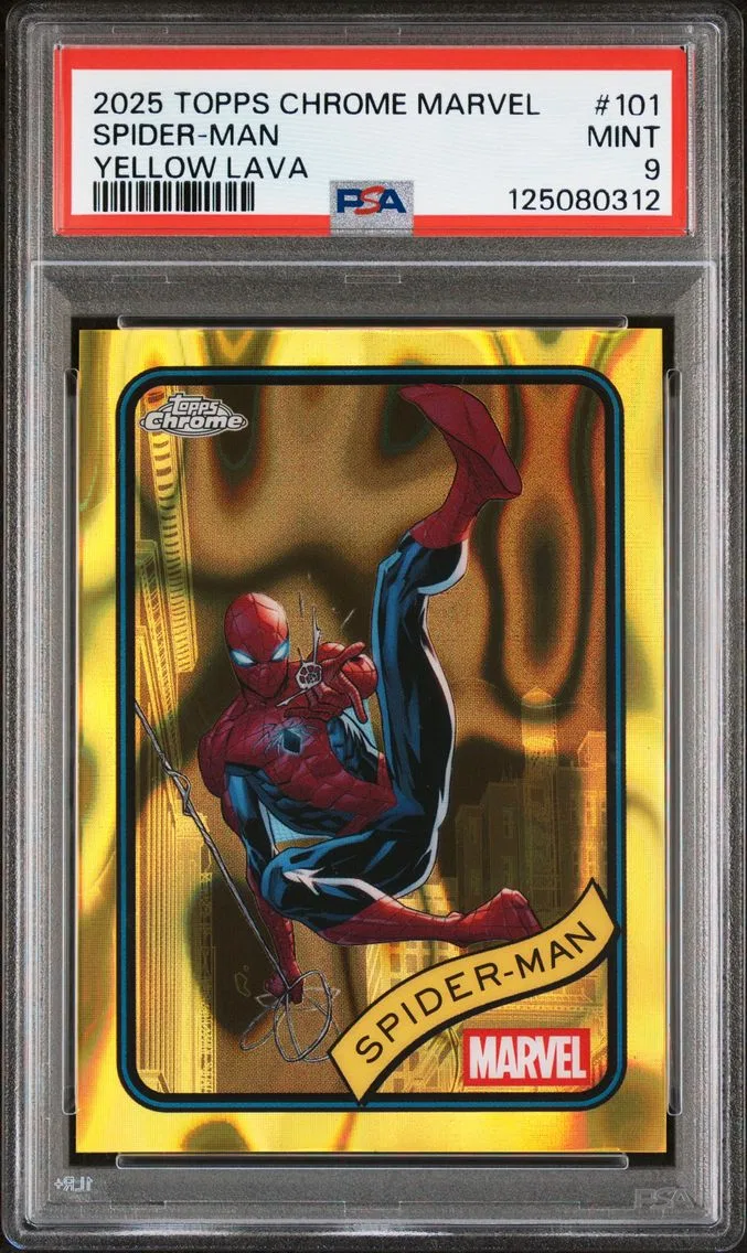 2025 #101 Spider-Man PSA 9 Topps Chrome Marvel