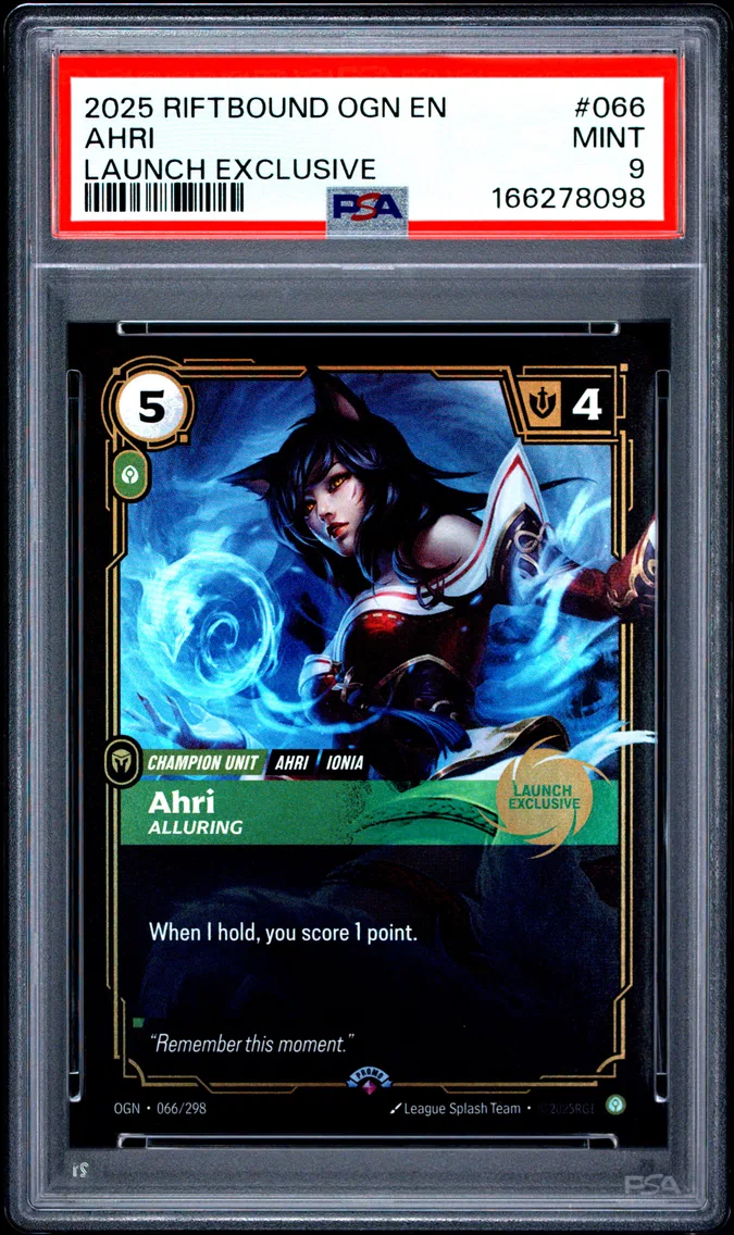 2025 #066 Ahri - Alluring PSA 9 Riftbound: League of Legends Ogn-Origins