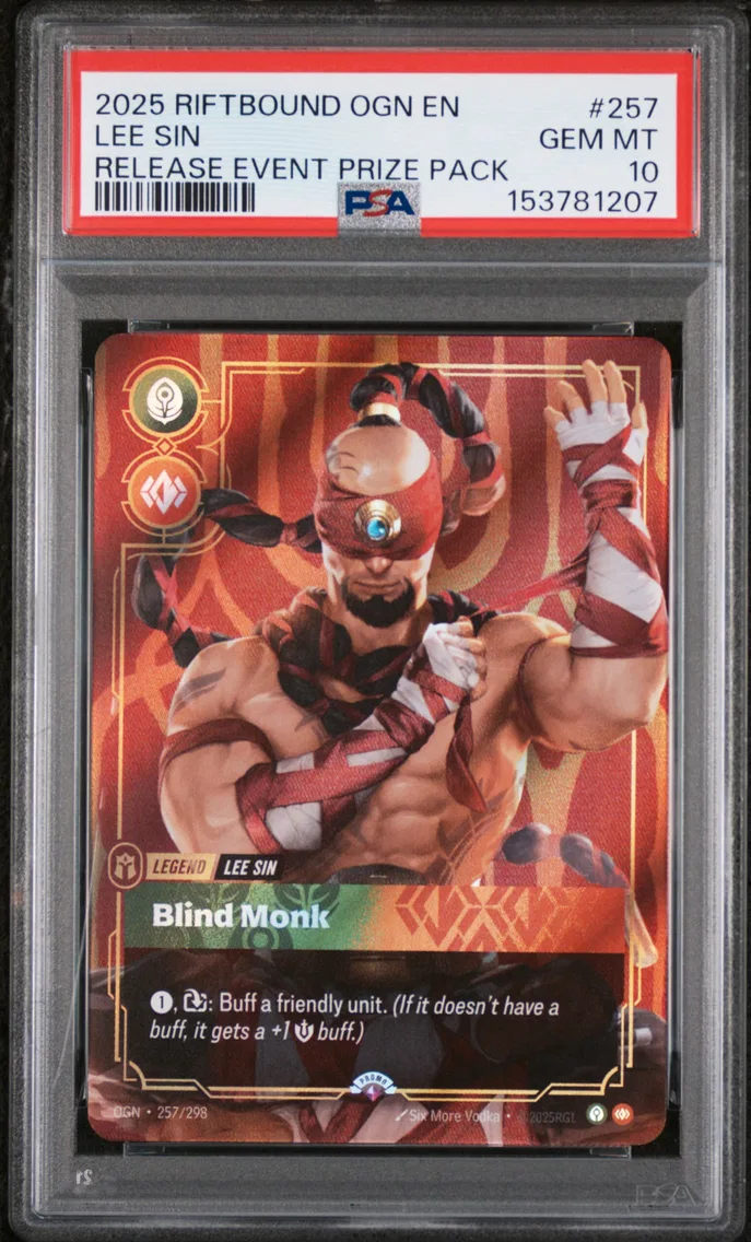 2025 #257 Lee Sin - Blind Monk PSA 10 Riftbound: League of Legends Ogn-Origins