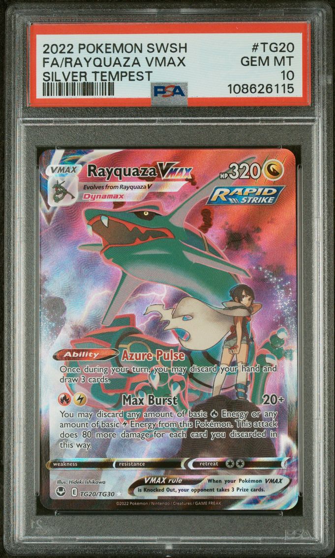 2022 #TG20 Full Art/Rayquaza Vmax PSA 10 Sword & Shield Silver Tempest