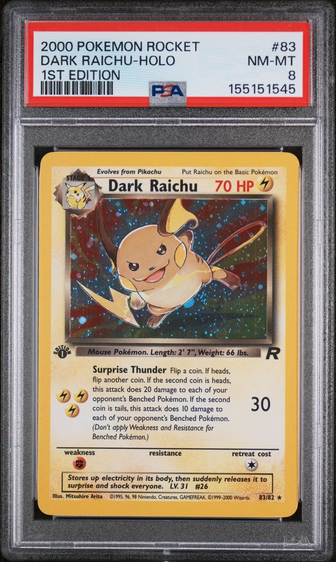 2000 #83 Dark Raichu-Holo 1st Ed