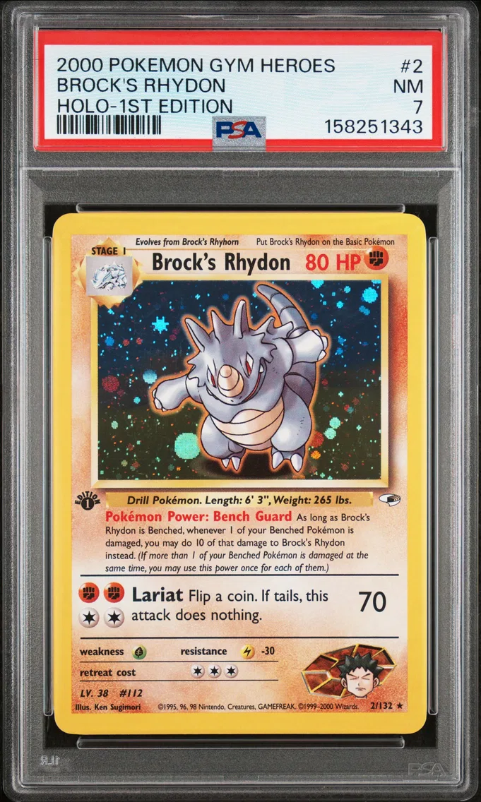 2000 #2 Brock's Rhydon PSA 7 Gym Heroes