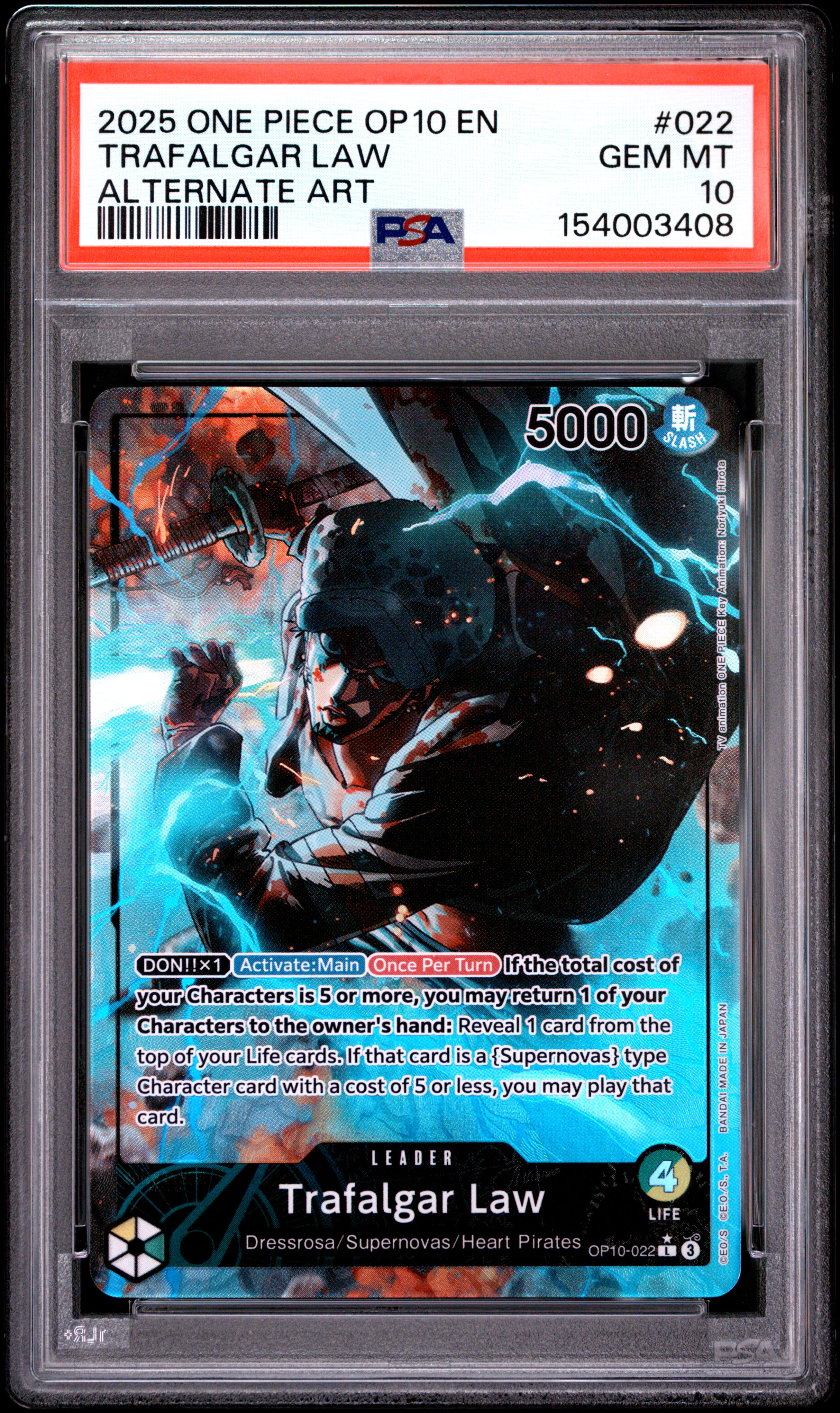 2025 #022 Trafalgar Law PSA 10 One Piece Op10-Royal Blood