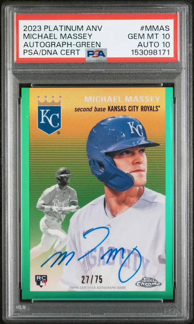 2023 #MMAS Michael Massey PSA 10 Topps Chrome Platinum Anniversary Autographs
