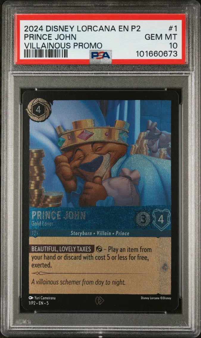 2024 #1 Prince John - Gold Lover PSA 10 Disney Lorcana EN P2-Promo