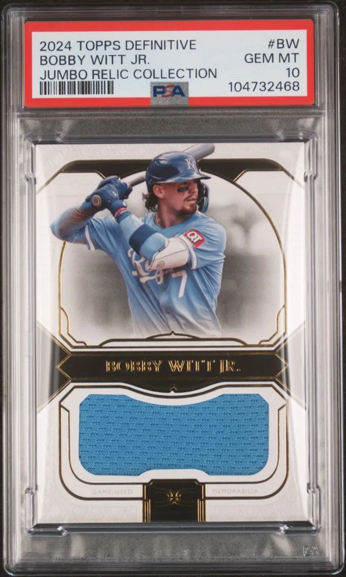 2024 #DJRCBW Bobby Witt Jr. PSA 10 Topps Definitive Collection Jumbo Relics Collection