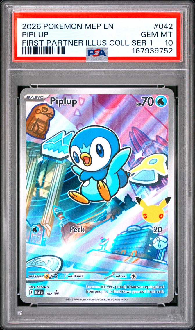 2026 #042 Piplup PSA 10 Mep EN-Me Black Star Promo