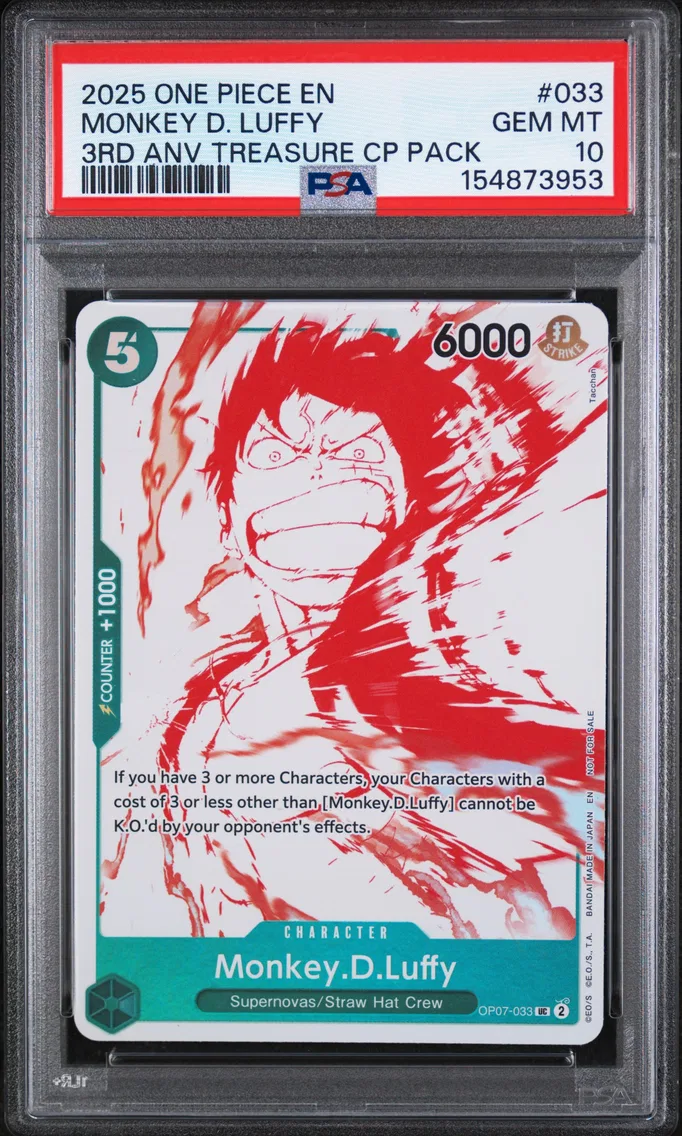 2025 #033 Monkey D. Luffy PSA 10 One Piece 3rd Anniversary! One Piece Card Treasure Campaign Pack