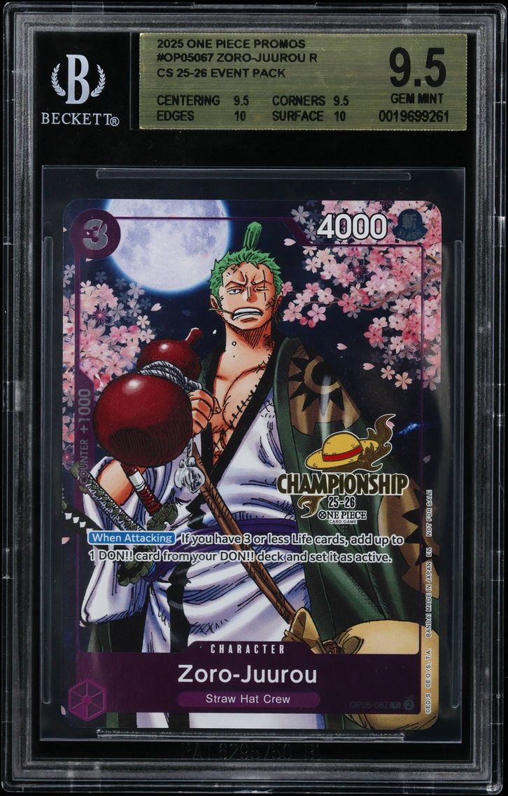 2025 #OP05067 Zoro-Juurou R/(CS 25-26 Event Pack) BGS 9.5 One Piece Card Game Promos