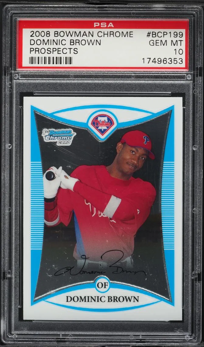 2008 #BCP199 Dominic Brown PSA 10 Bowman Chrome Prospects Baseball